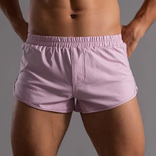 Bmisegm боксерски шорцеви за мажи пакуваат мажи летни цврсти бои памучни панталони еластична лента лабава бргу суви случајни мажи големи