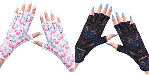 Мелодизози UV ракавица за ламба за нокти на гел, професионални нараквици UPF50+ UV заштита за маникир, за нега на ноктите за