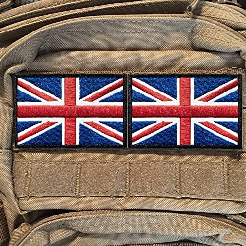 Енли тактичко знаме на Обединетото Кралство Извезено закрпи - 2 x 3 Воена униформа во Велика Британија Шие на амблем лепенка - Прицврстувачи
