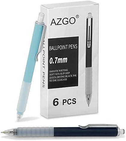 Azgo Ballpoint пенкала црно црно повлекување мастило за пишување пенкало од 0,7 мм топка Пенка за списание