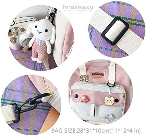 Fvgwtvs kawaii ранец Симпатични торби случајна каваи јапонска торба мултифункционална лаптоп, естетски ранци за тинејџерки девојки