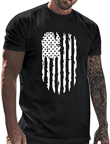 Маичка за Денот на независноста на мажите на Здфер, 4-ти јули, кошули со кратки ракави, американско знаме печати лето обичен