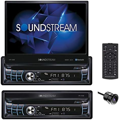 SOUNDSTREAM VR-720B Еден Din Автомобил Стерео ДВД/ЦД Bluetooth Мултимедијален Плеер Со Моторизиран 7 Инчен Флип До Екран На Допир И Вграден Засилувач