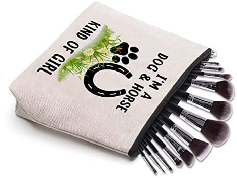 ЦЕСКВА Смешна Животинска Козметичка Торба За Шминка Животинско Куче Љубител На Коњи Подарок Шминка Торбичка Со Патент Подарок За Жени Девојки