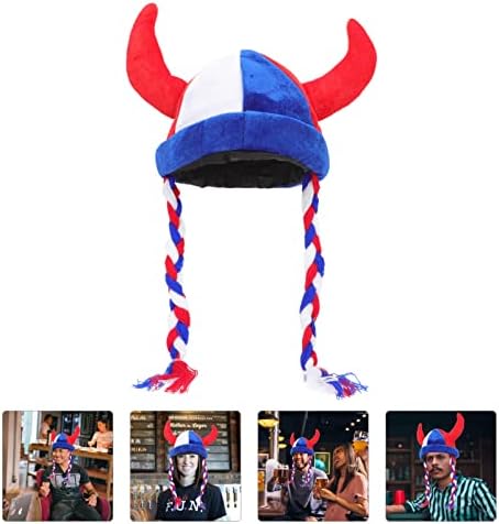 Лиобо пиратски костум Фудбалски декор 2 пакет Викинг воини рогови викинзи рогови капа плетенки викинг капа фудбалски обожаватели шлемови