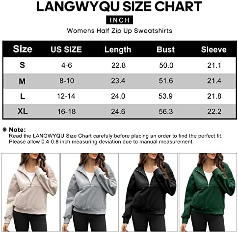 Langwyqu haversimentive sweatshirts дуксери 1/2 патент со долги ракави, руно пулвер, врвови на култури y2k облека со џеб