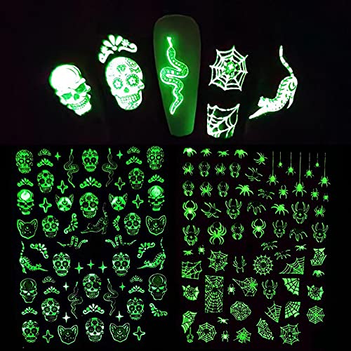 Ноќта на вештерките на налепниците на ноктите налепници за декорации 3Д самолепливи светлечки декорации за нокти за дизајни за