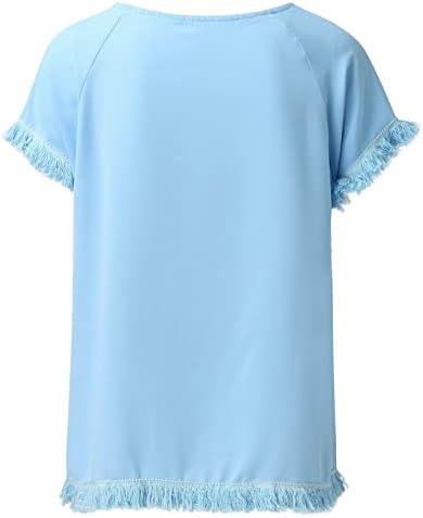 Јангкиги женски резервоар за ракав на ракав, врвови со цврста боја на вратот, обични кошули лабава, вклопуваат основна блуза