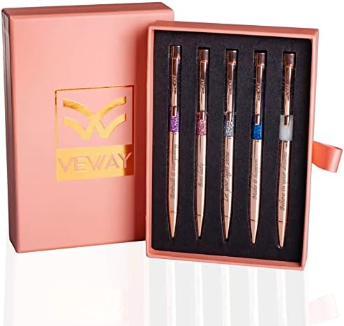 Veway Пополнете луксузни пенкала за жени - Подароци за пенкало за жени подарок - Извршен убав пенкало поставен за жени - 5 инспиративни