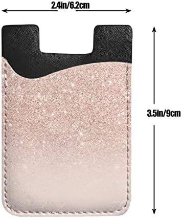 Носител на картичка за розово злато Позадини ПУ кожна кредитна картичка ИД Случачка торбичка 3М лепила ракави за сите паметни телефони