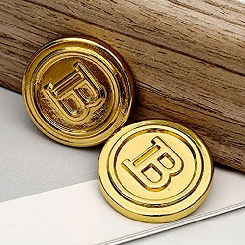 Англиски буква б тркалезно злато метал копче за облека мажи и жени палта кошули додатоци дизајнер копчиња за шиење со рака 10 парчиња