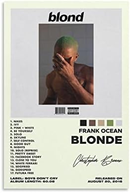 Френк Постер Океан - Постери за наслови на албумот на постери за русокоса за естетско платно wallидна уметност во спална соба декор