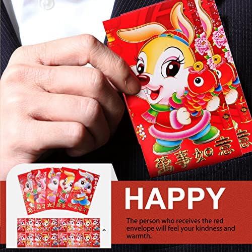 АБУФАН Јуле Подароци 50 парчиња Црвени Пликови Година На Пликови За Пари За Зајаци 2023 Кинески Новогодишни Подароци Со Црвени Пакети За Пролетниот