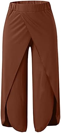 Coldенски цврста страна раздели бохо панталони широки нозе палацо џемпери со парчиња проток на хипи тренингот јога панталони