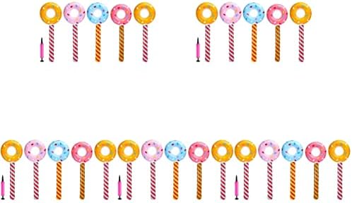 Декорации за забави за играчки од ojојофуни 25 парчиња декорација на крофна Тема за роденденски материјали за надувување на лижавче со теми со