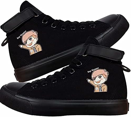 Покани за чевли со цртани филмови Dhspkn Kpop Jungkook Jimin Suga V Jin Hiphop Shopes Canvas чевли