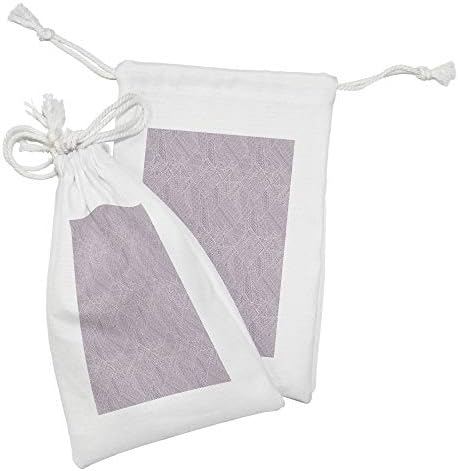 Амбесон апстрактна торбичка за ткаенини од 2, рачни нацртани цик -цак кругови геометриски и вртења во пастелни тонови, мала