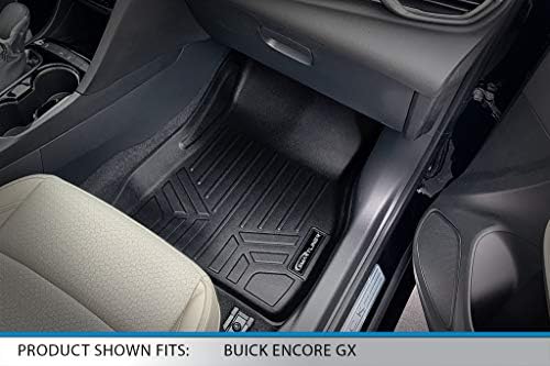 SmartLiner All Time Custom Fit Floor Mats 1-ви ред Постави црно компатибилно со 2020-2022 Buick Encore GX/ 2021-2022 Chevrolet Trailblazer