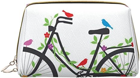 Птици Цвеќиња На Велосипеди Мала Патна Торба За Шминка За Чанта, Пренослива Тоалетна Торба За Жени Девојки Организатор За Дневно Складирање