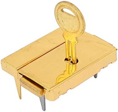 Нов Лон0167 Кутија Случај Избрана Правоаголник Форма Бравата сигурна ефикасност Хасп Заклучување Златен Тон 43ммх29мм 4 парчиња в Клучеви