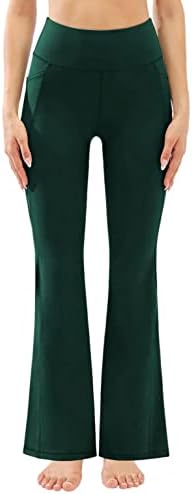 Bootcut јога панталони за жени со високи половини за подигање на лежерна работа, џемпери за џемпери од 4 пат, истегнете го стомакот