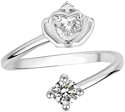 Прстени за жени 2023 година Роденденски подароци Прилагодливи циркони Отворање накит прстен за личност мода круна прстени