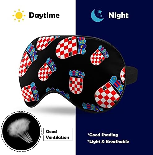 Хрватска Национален амблем за спиење маска за спиење лесна маска за слепи маски за очи со прилагодлива лента за мажи жени