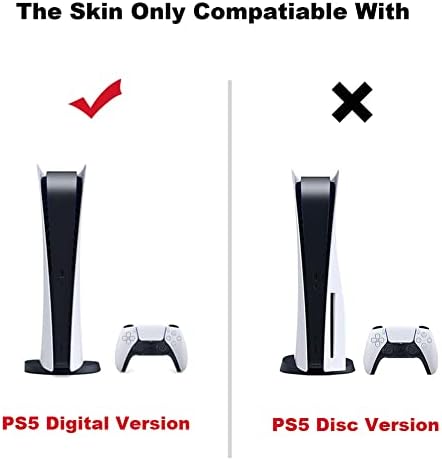 Налепница за кожа за конзола за дигитално издание PS5 и безжични контролори, целосна заштитна обвивка за винил декларална обвивка за PS5 Digital Edition
