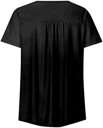 Врво за жени за печатење на Денот на независност V вратот 2023 година со кратки ракави лабави атлетски кошули за породилно