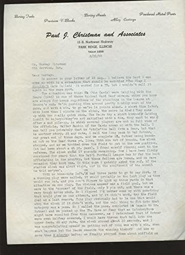 Оригинален 1955 година, Пол Кристман потпишал писмо со 2 страници до Мареј постарман холограм - НФЛ автограмирал разни предмети