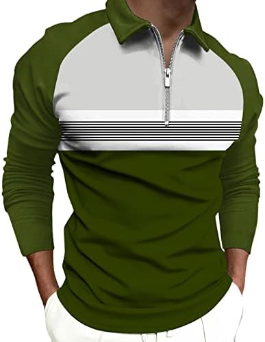 Xxbr долги ракави патент Поло кошули за мажи, улична мода во боја на бои, обична маица есен спортски голф врвови