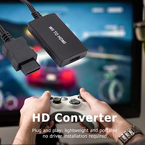 Alinuo Portable за Wii во HDMI-компатибилен конвертор со конзола за адаптер за адаптер за аудио џек HDTV до додаток за ТВ конектор