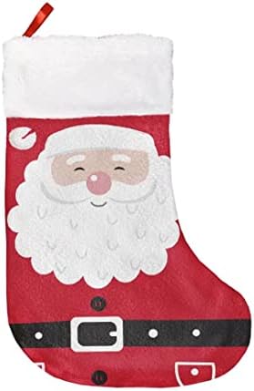 Божиќни чорапи за Божиќ Дедо Мраз за возрасни жени мажи Семејно Божиќно декорација полиестер класичен црвено -бел камин што виси чорапи за