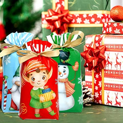 Ceiba Tree Christmas Candy Goodie Tagks 6*9 инчи 60 парчиња третирајте го Goody Plastic Luctring подарок за Божиќна празничка забава фаворит