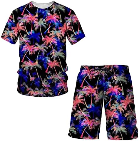 Машка маица и шорцеви од YCZDG и шорцеви со кратки ракави за лето-костум за летни печати