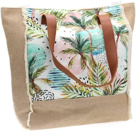 Cioou голема торба со слама тота за жени ратан ткаена торба со плажа летни обоени ленти со вреќи за раменици