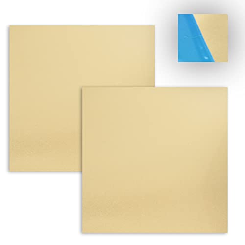 2 парчиња месинг лист, метални плочи од метални плочи 6 x 6, дебелина од 20 мерачи, лист со месинг плоча H62, без гребнатини, заштитен