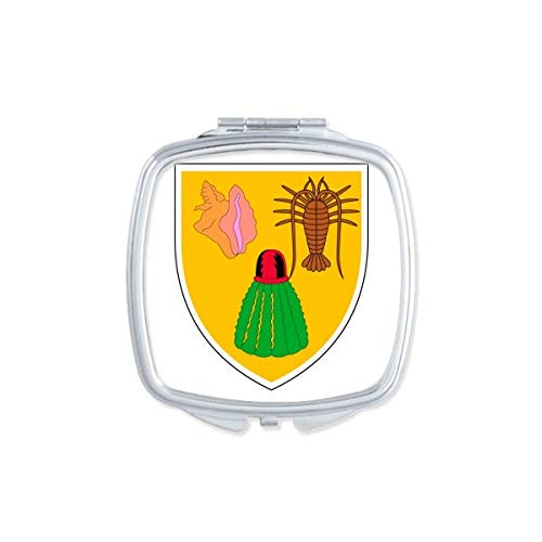 Национален амблем на Турците и Каикос Острови Преносен компактен џеб шминка двострано стакло