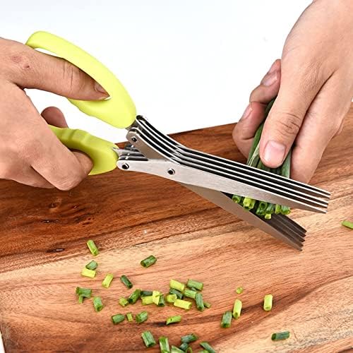 занаетчиски ножици кујнски ножици не'рѓосувачки челик секач за зеленчук со петслојни зелени кромид ножици за готвење ножици кујнски алатки