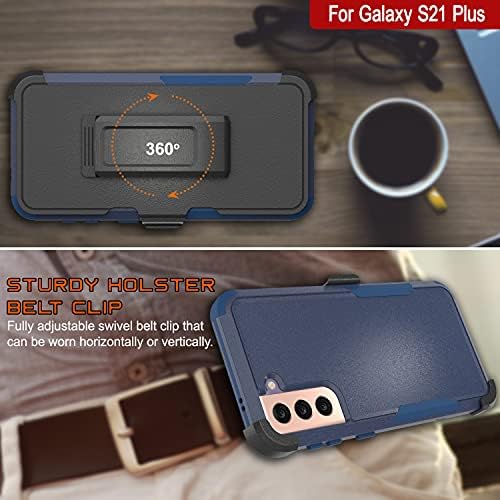 Punkcase Galaxy S21+ Plus Clip Clip Clip Case [Patron Series] 4-1 солиден и заштитен повеќеслоен телефонски капак w/интегрирана