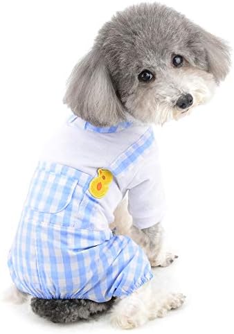 Зунеа мало кучиња пижами мека памучна кутре кутре скокаат летни пижами карирани за спиење носат дишење pjs облека облеки Доги чихуахуа