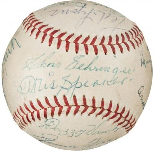 Претседателот Хари Труман Тај Коб Jimими Фокскс Трис Спикер потпиша Бејзбол ПСА ДНК - Автограм Бејзбол
