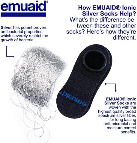 Комплет за габи за нокти EmuaidMax - EmuaidMax Максимална јачина 2oz со сребрени јонски чорапи и емаиаид терапевтска влажна лента