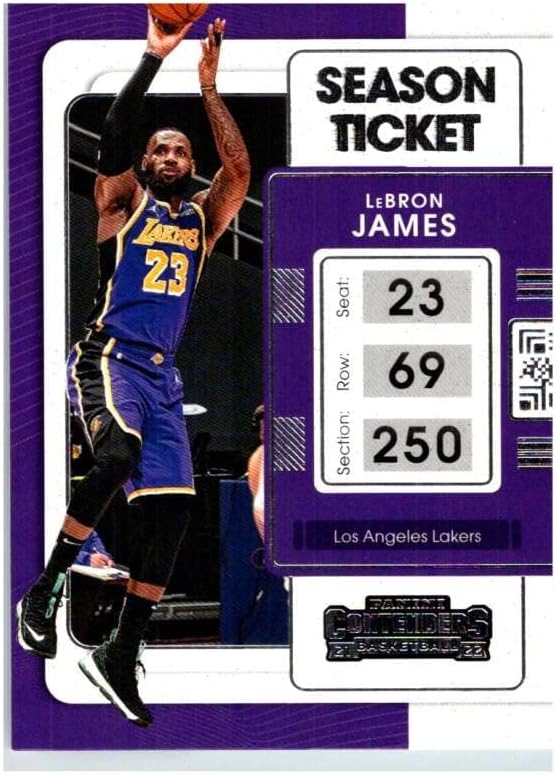 2021-22 Кантини за Панини 62 Леброн Jamesејмс Лос Анџелес Лејкерс Официјална кошаркарска картичка во НБА во сурова состојба