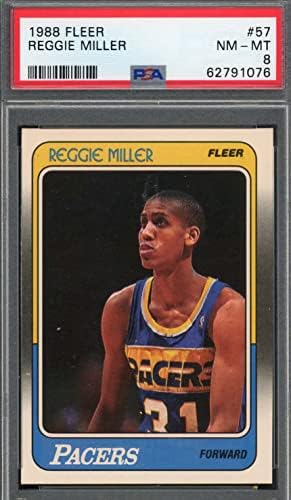 Реџи Милер 1988 Флеер кошаркарска дебитант картичка РЦ 57 оценета PSA 8