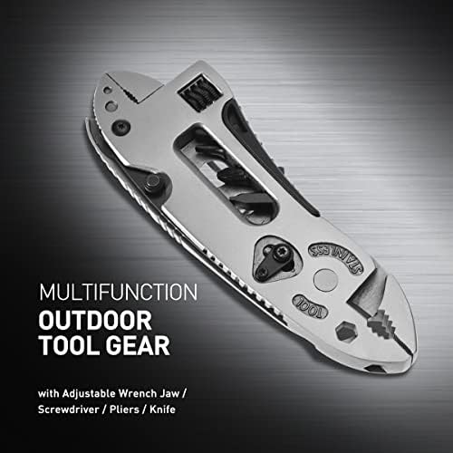 Abaodam Multifunction Gear на надворешна алатка со прилагодлива вилица на клучот/шрафцигер/клешти/