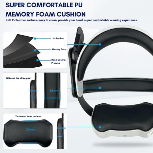 Вградена лента за полнење на главата на Meisuk 5200mAh за Окулус потрага2 со подобрена поддршка и удобност на VR.