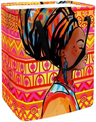 Африкански Жени Етнички Племенски Печати Склопувачки Пречки за Перење АЛИШТА, 60 ЛИТРИ Водоотпорни Корпи За Перење Алишта Облека Играчки