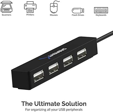 Сабрент 4 Порт Пренослив USB 2.0 Центар + USB Надворешен Стерео Звучен Адаптер