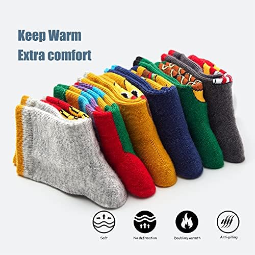Лолиси момчиња волна чорапи деца зимски топли чорапи задебелни термички екипи чорапи за момчиња 6 пакувања